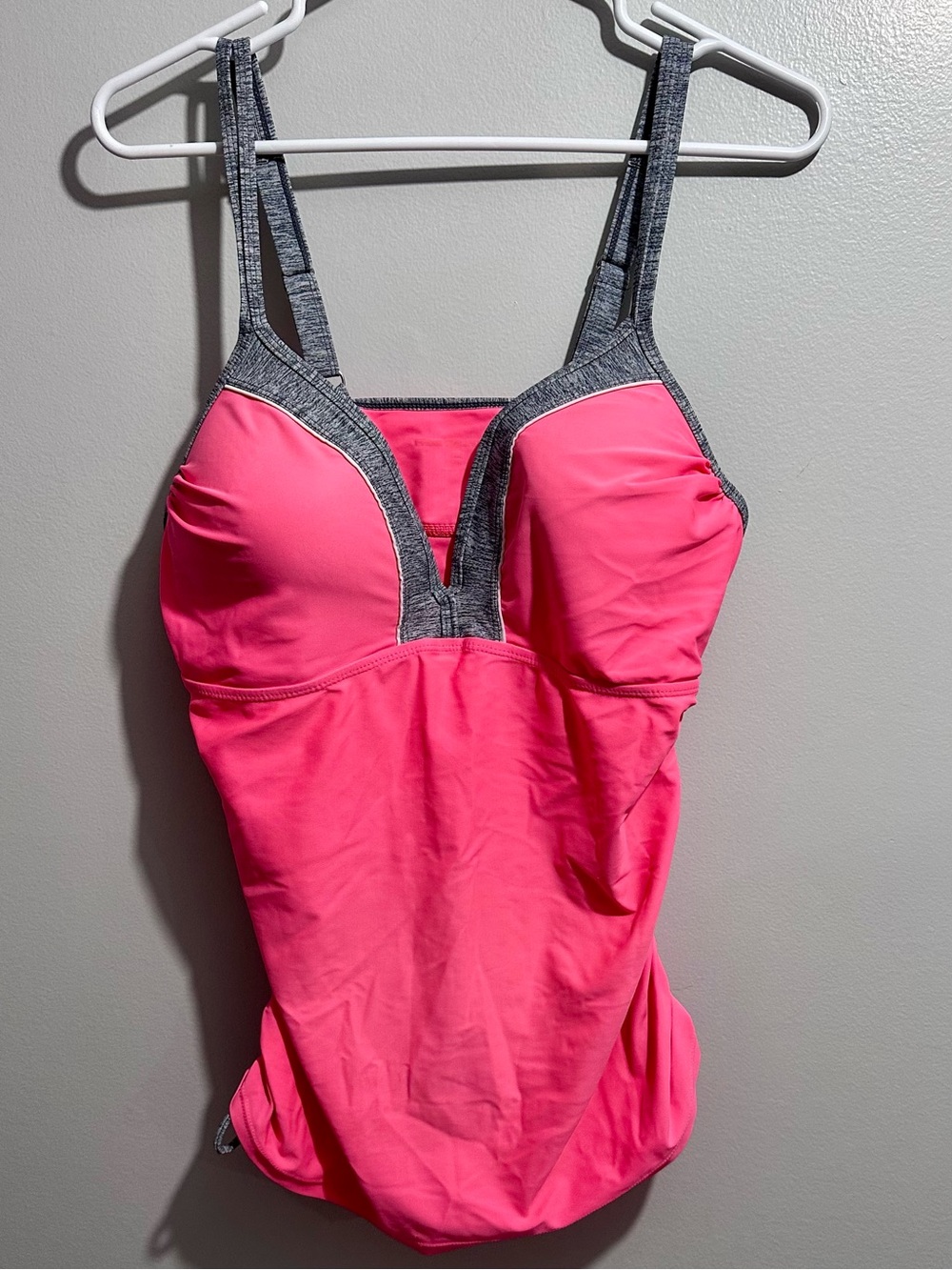 Free Country Pink Tankini Set with Heather Gray Trim Size XL (1292)